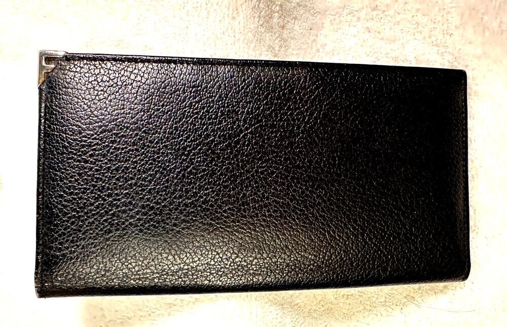 Salvatore Ferragamo Black Leather Bifold Long Wallet Made in Italy